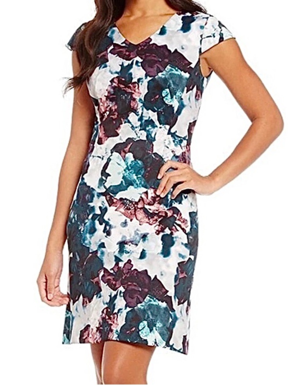 Antonio Melani Dress Sz 4 Floral mini Sheath Lined Career Cocktail Dillard’s EUC